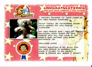 Teddy Certificate